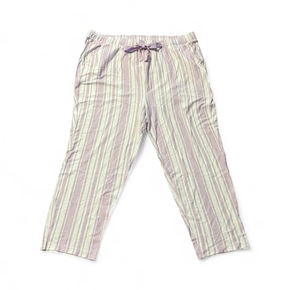 NWT Torrid Sleep Striped Crop Pajama Pants Lavender White 2X